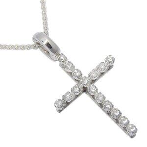 Damiani Mystery cross Necklace K18 white gold/diamond cross 4.6g unisex